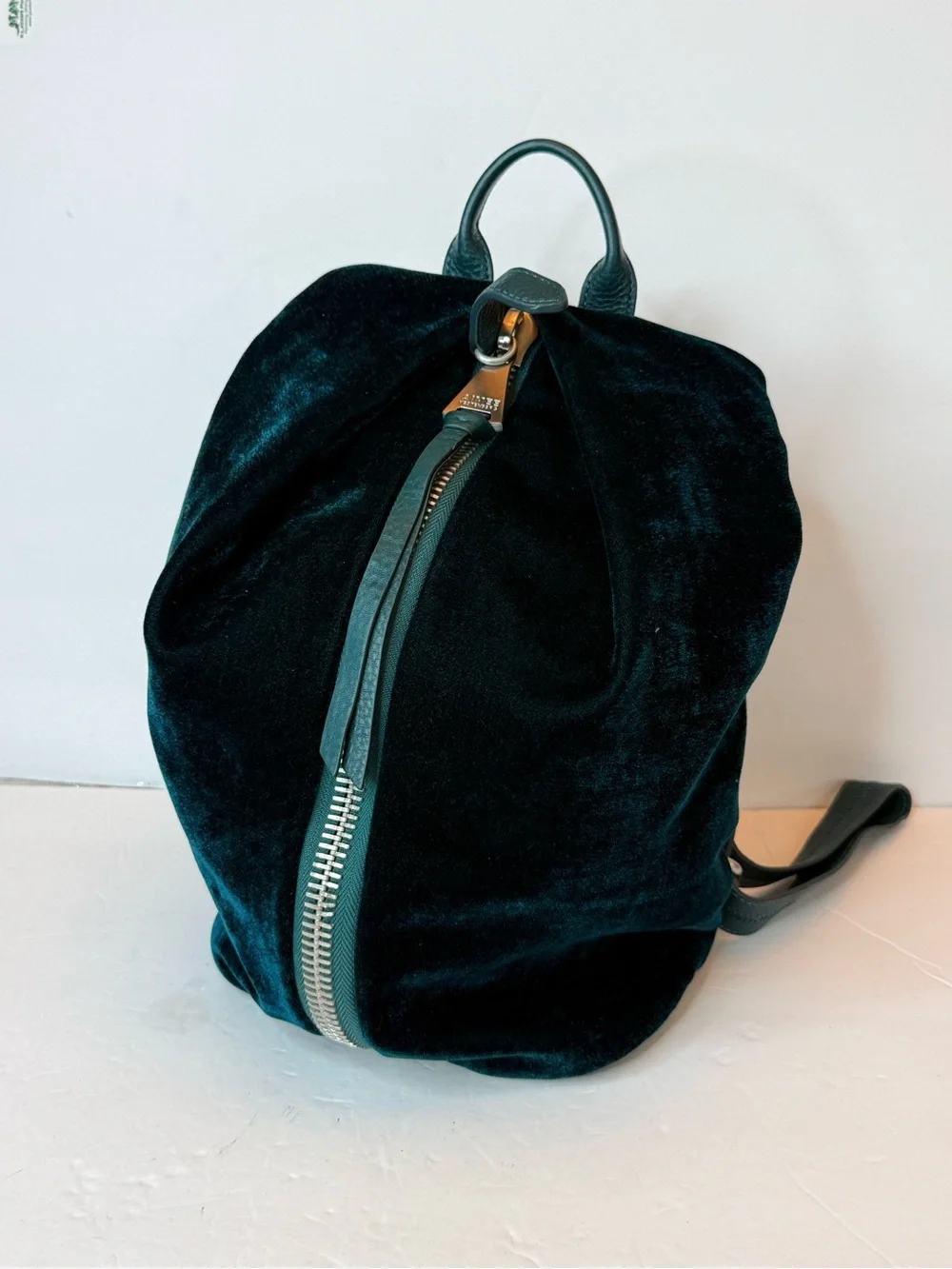 Aimee Kestenberg Velvet Front-Zip Women's Backpack - Deep Teal